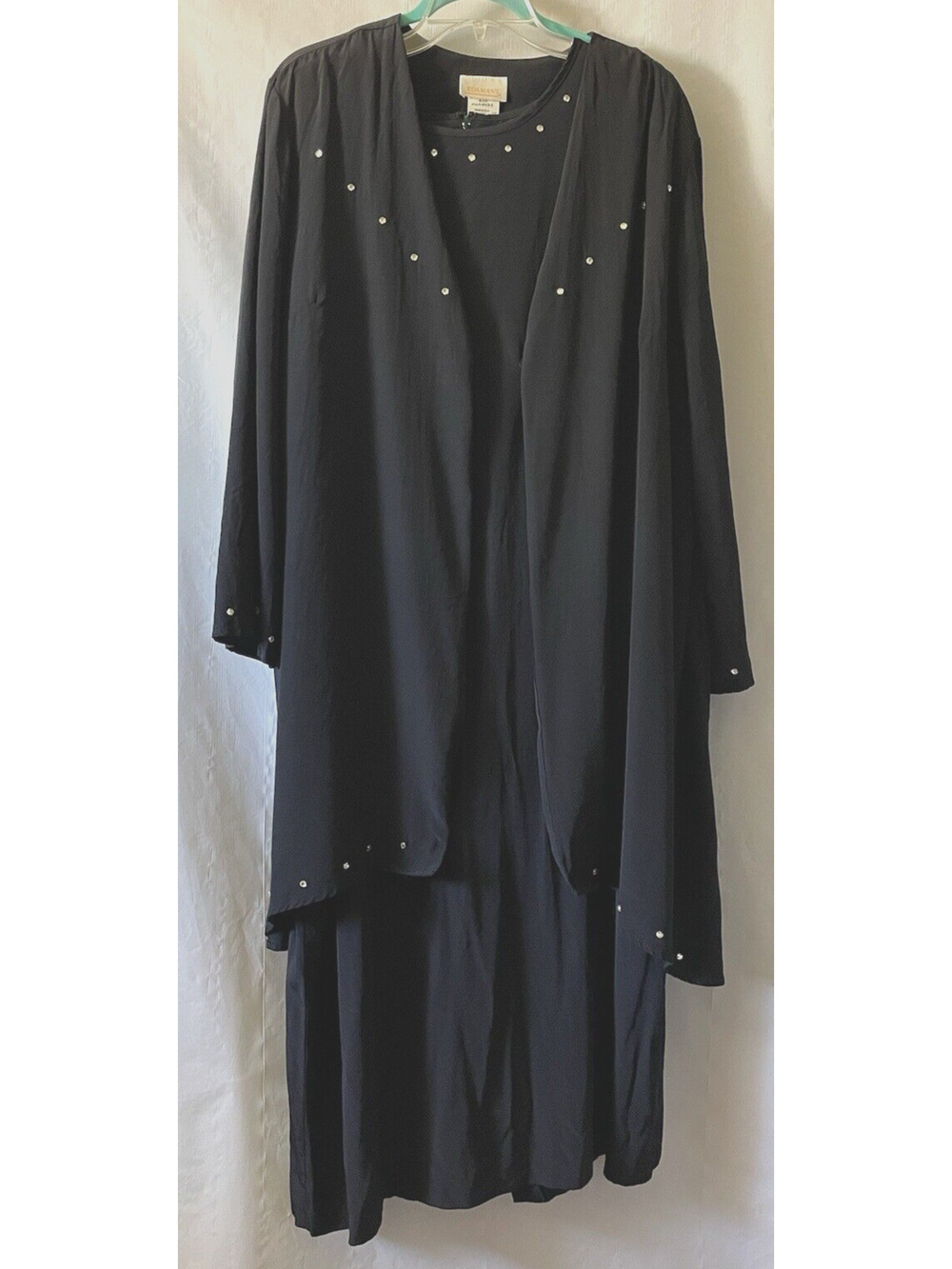 Dress embellished Romans Vtg, Made in USA Black 2pc Style 4-6929-6